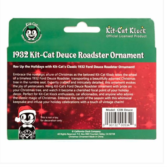 Kit-Cat Klock Driving a 1932 Red Ford Deuce Roadster ornament - Picture 6 of 6